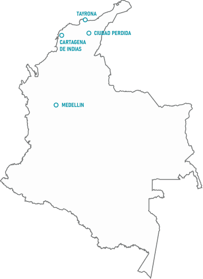 MAPA VIAJE COLOMBIA