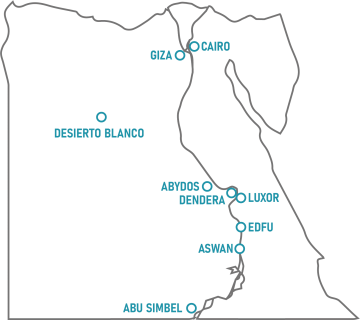 MAPA VIAJE EGIPTO 12DÍAS